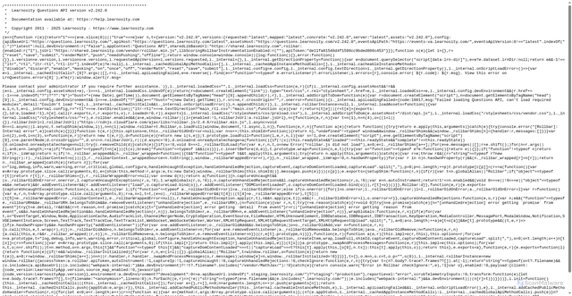 Security scan screenshot of https://questions.learnosity.com