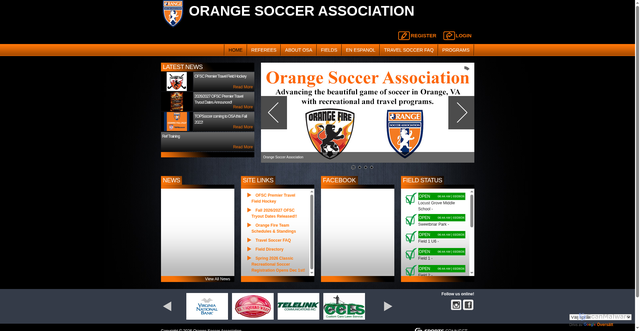 Security scan screenshot of https://orangesoccerassociation.com