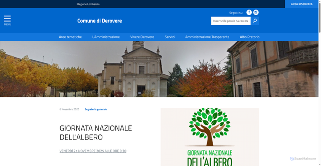 Security scan screenshot of https://www.comune.derovere.cr.it/
