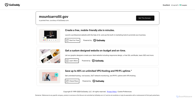Security scan screenshot of https://mountcarrollil.gov/