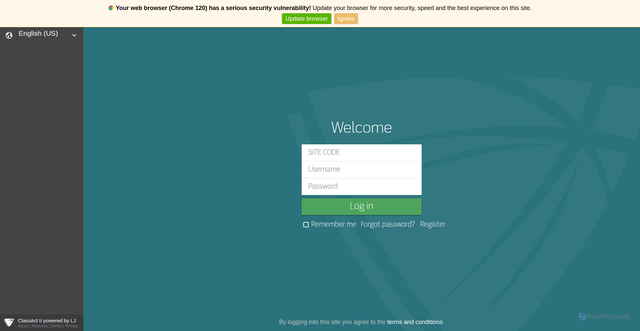 Security scan screenshot of https://ljcreatelms.com