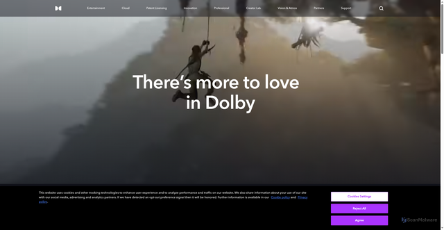 Security scan screenshot of https://www.dolby.com