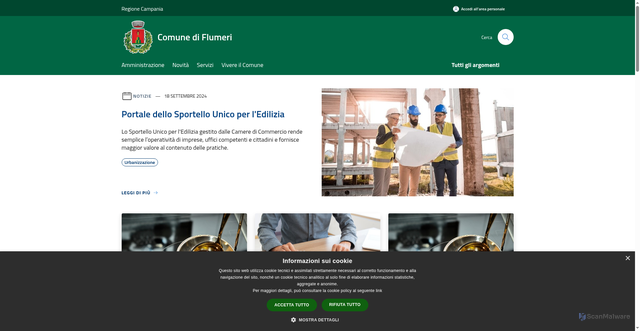 Security scan screenshot of https://www.comune.flumeri.av.it/it