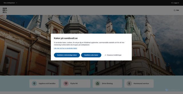 Security scan screenshot of https://sundsvall.se/