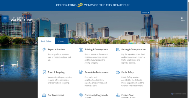 Security scan screenshot of https://www.orlando.gov/Home