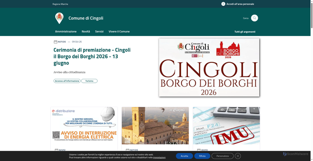 Security scan screenshot of https://www.comune.cingoli.mc.it