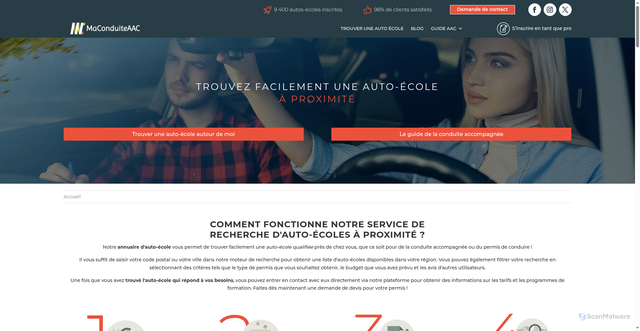 Security scan screenshot of https://www.maconduiteaac.fr