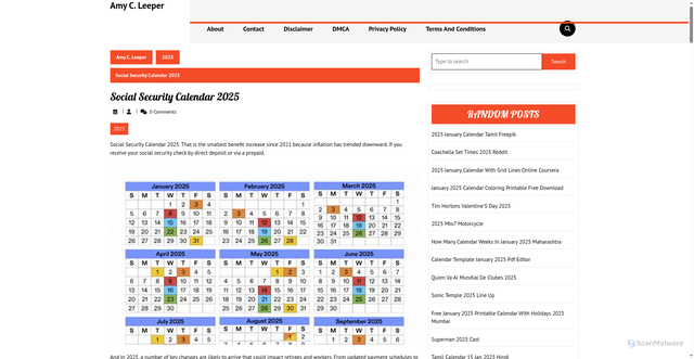 Security scan screenshot of https://amycleeper.pages.dev/lfzag-social-security-calendar-2025-auudj/