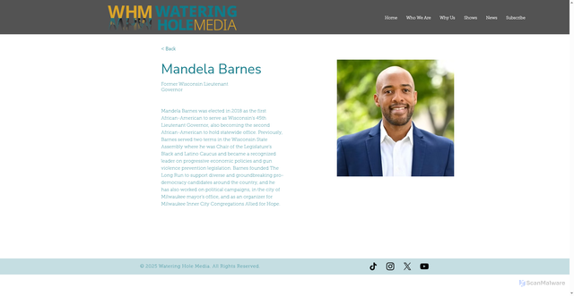 Security scan screenshot of https://www.wateringholemedia.com/tap-in/mandela-barnes