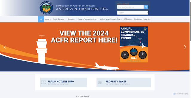 Security scan screenshot of https://ocauditor.gov/