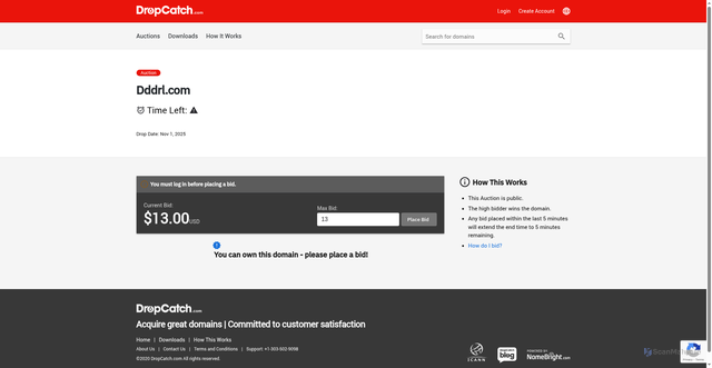 Security scan screenshot of https://dddrl.com/