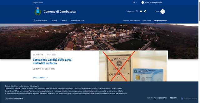 Security scan screenshot of https://www.comune.gambatesa.cb.it