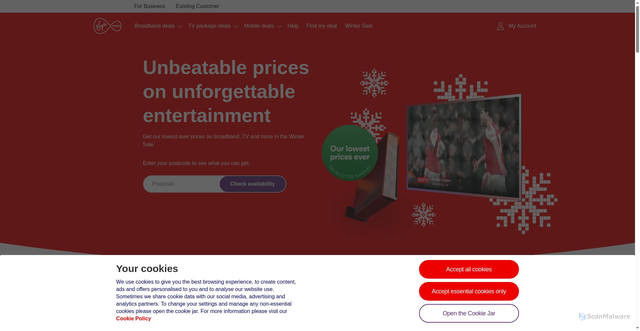 Security scan screenshot of https://www.virginmedia.com:443/