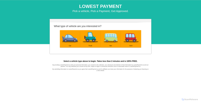 Security scan screenshot of https://lowestpayment.ca