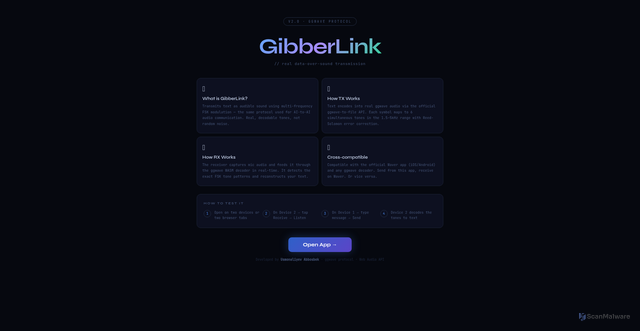 Security scan screenshot of https://gibberlink-ptpfhxychg.edgeone.app/