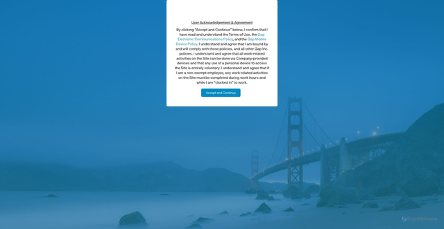 Security scan screenshot of https://gapinc-sso.prd.mykronos.com