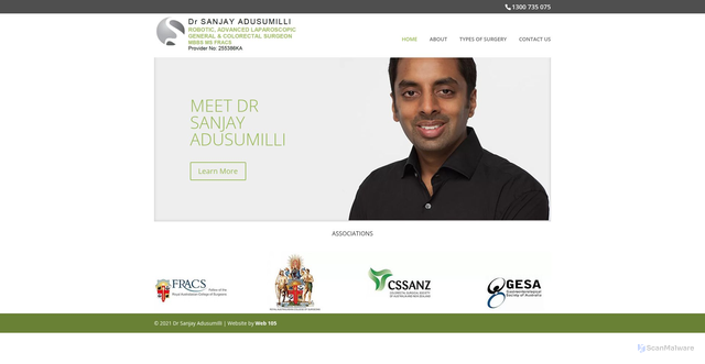 Security scan screenshot of https://drsanjay.com.au