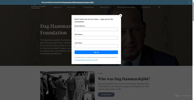 Security scan screenshot of https://daghammarskjold.se