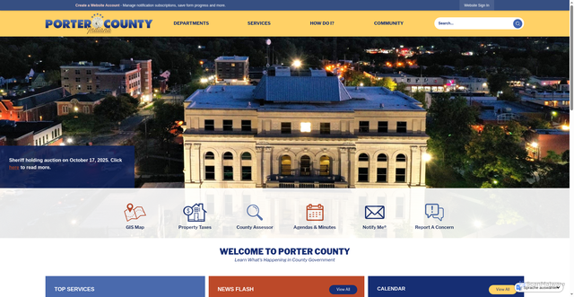 Security scan screenshot of https://portercountyin.gov/