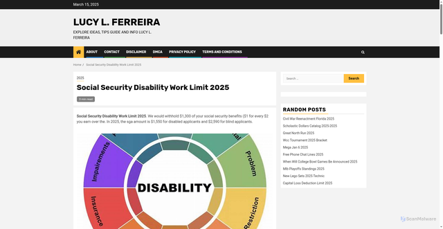 Security scan screenshot of https://lucylferreira.pages.dev/gppsyh-social-security-disability-work-limit-2025-szmtri/