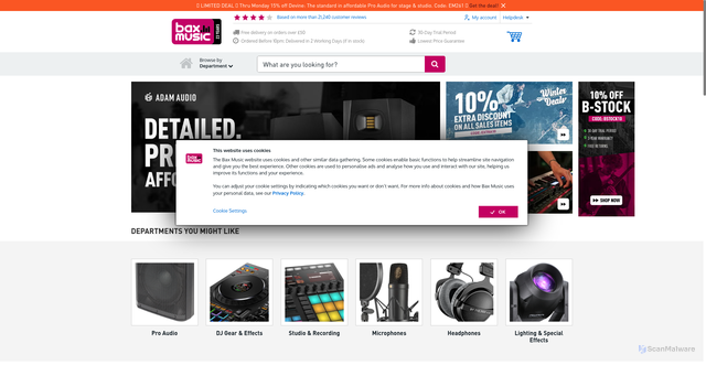 Security scan screenshot of https://www.bax-shop.co.uk