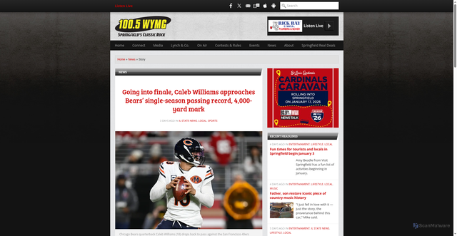 Security scan screenshot of https://wymg.com/news/248842-going-into-finale-caleb-williams-approaches-bears-single-season-passing-record-4000-yard-mark/
