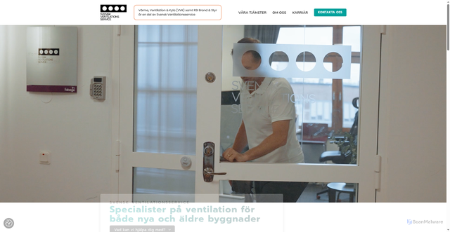 Security scan screenshot of https://svenskventilationsservice.se