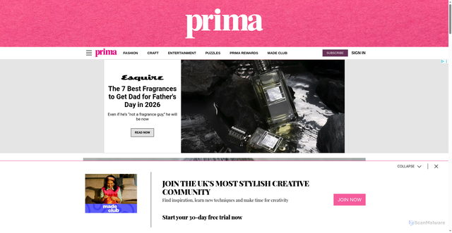 Security scan screenshot of https://prima.co.uk