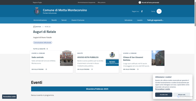 Security scan screenshot of https://www.comune.mottamontecorvino.fg.it/