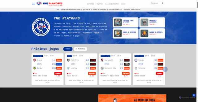 Security scan screenshot of https://theplayoffs.news