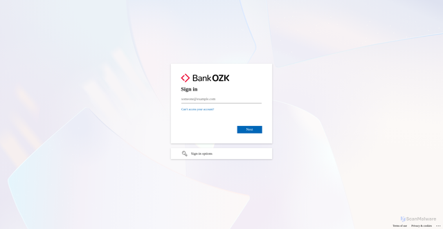Security scan screenshot of https://bankozarks-my.sharepoint.com