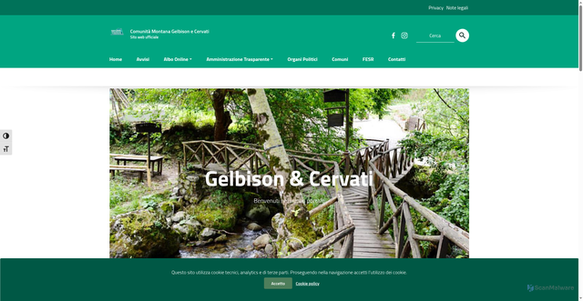 Security scan screenshot of https://www.comunitamontanagelbison.it/