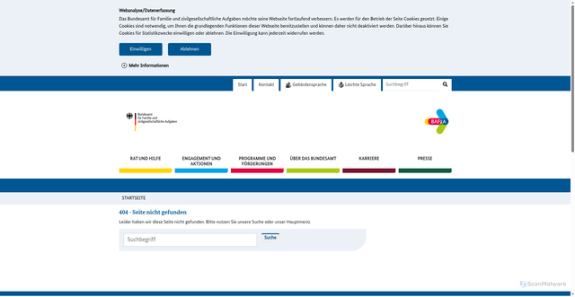 Security scan screenshot of http://www.zivildienst.de/