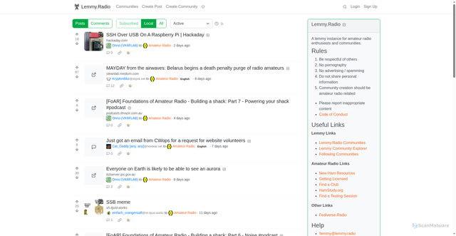 Security scan screenshot of https://www.lemmy.radio