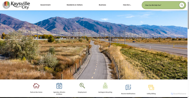Security scan screenshot of https://kaysville.gov/