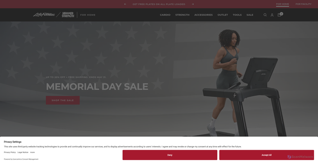 Security scan screenshot of https://shop.lifefitness.com