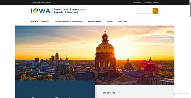 Security scan screenshot of https://dial.iowa.gov/