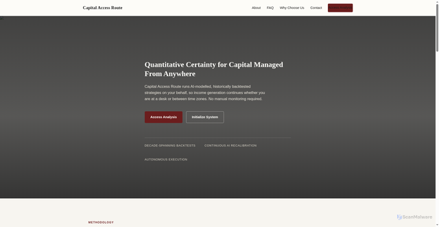 Security scan screenshot of https://www.capitalaccessroute.com/