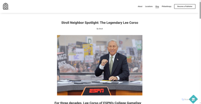 Security scan screenshot of https://www.strollmag.com/articles/stroll-neighbor-spotlight-the-legendary-lee-corso/