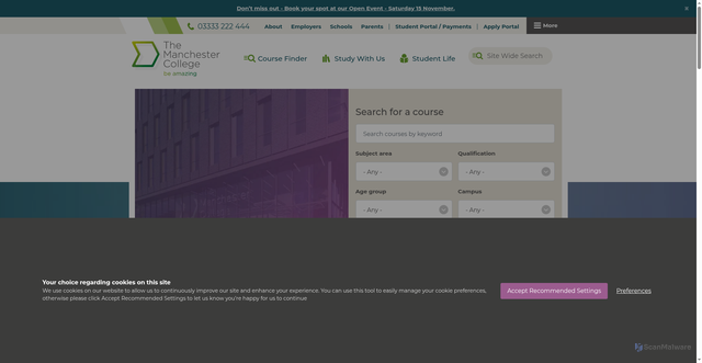 Security scan screenshot of https://www.tmc.ac.uk/