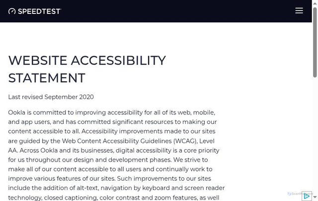 Security scan screenshot of https://caoshangfei.pages.dev/es/about/accessibility