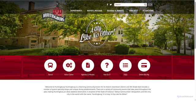 Security scan screenshot of https://www.huntingburg-in.gov/