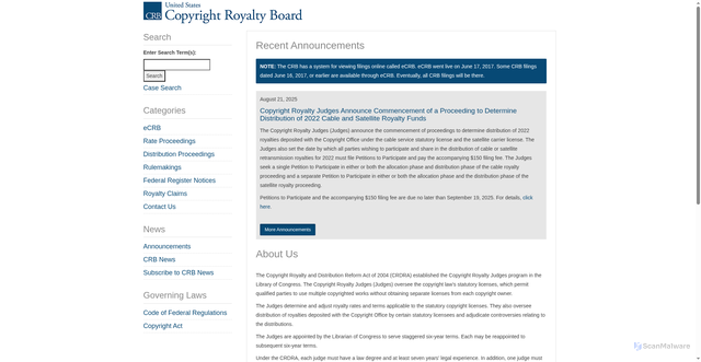 Security scan screenshot of https://www.crb.gov/