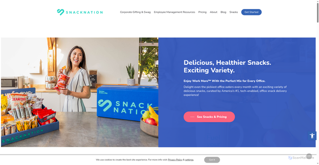 Security scan screenshot of https://snacknation.com