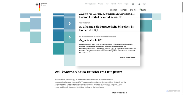 Security scan screenshot of https://www.bundesjustizamt.de/DE/Home/Home_node.html