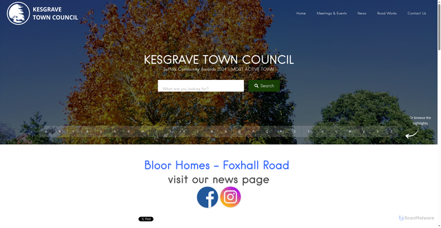 Security scan screenshot of https://kesgravetowncouncil.org.uk/
