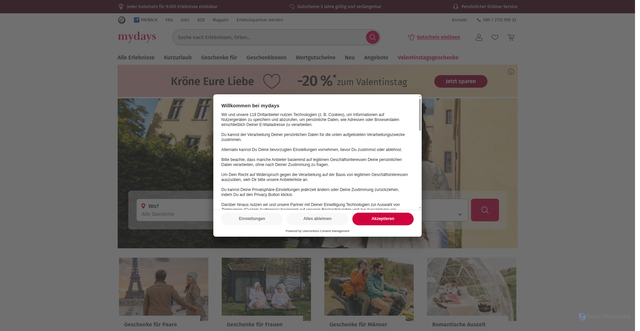 Security scan screenshot of https://mydays.de