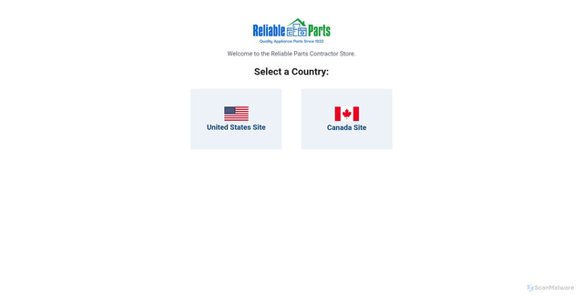 Security scan screenshot of https://reliableparts.net