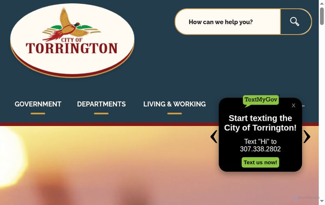 Security scan screenshot of https://www.torringtonwy.gov/