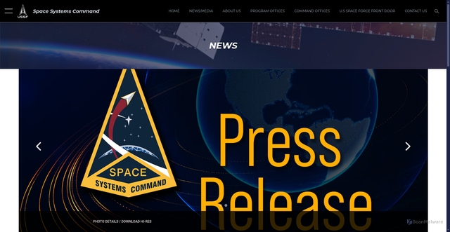 Security scan screenshot of https://www.ssc.spaceforce.mil/Newsroom/Article/4559276/space-force-awards-task-orders-to-launch-space-based-sensing-and-targeting-capa